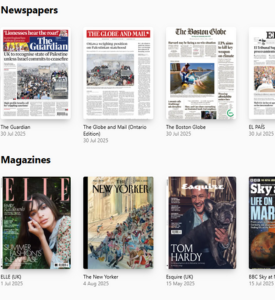 covers of magazines and newspapers